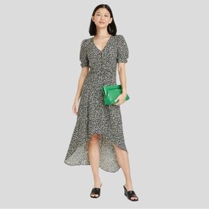 A New Day Women’s Crepe Short Sleeve Midi Dress L NWT